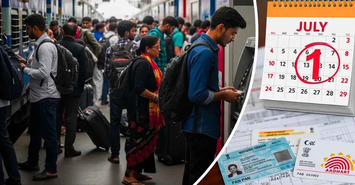 INDIA: 1 जुलाई से बदलेंगे ये 5 बड़े नियम: पैन कार्ड, ट्रेन टिकट और एटीएम से जुड़ी खबर